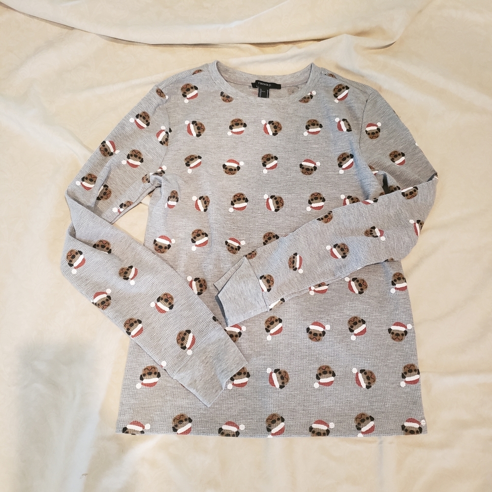 SALE! Xmas Thermal with dogs in Santa hats Sz M